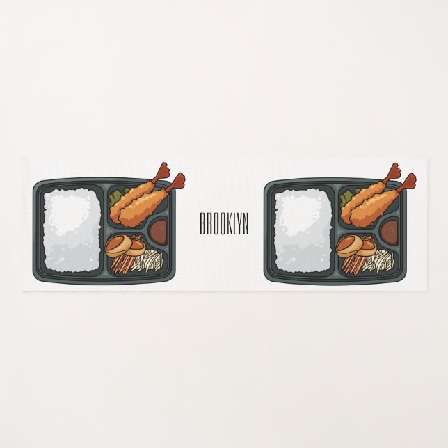 Bento cartoon illustration  yoga mat (Front (Horizontal))