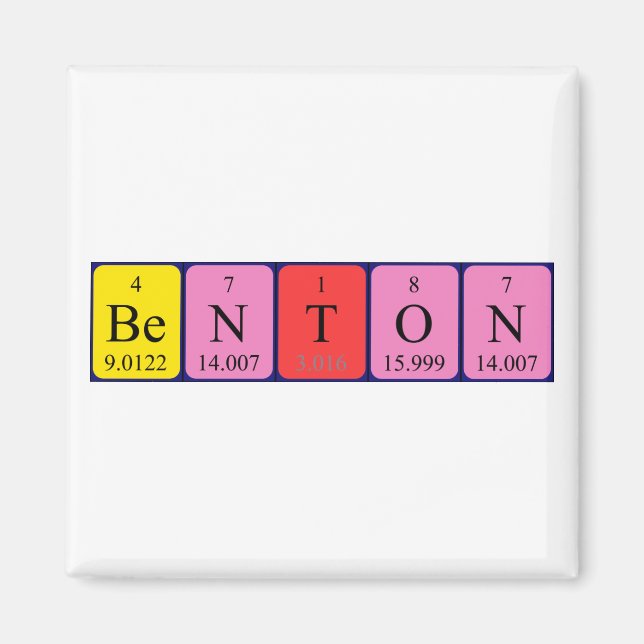 Benton periodic table name magnet (Front)