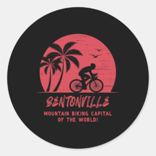 Bentonville Arkansas Mountain Biking  Classic Round Sticker