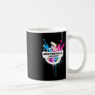 Bentonville Arkansas Mountain Biking Colorful Pain Coffee Mug