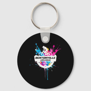 Bentonville Arkansas Mountain Biking Colourful Pai Key Ring