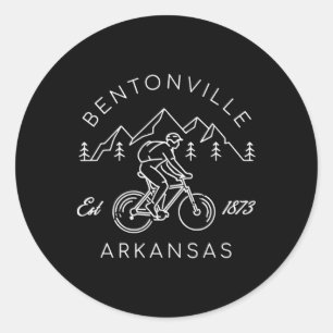 Bentonville Arkansas Mountain Biking Cyclist Simpl Classic Round Sticker