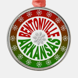 Bentonville Arkansas red green ornament