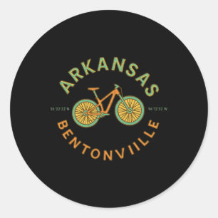 Bentonville Arkansas Vintage Mountain Biking Bike Classic Round Sticker