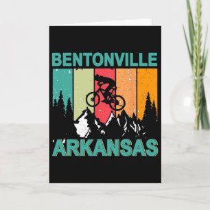 Bentonville Arkansas Vintage Retro 70s Mountain Bi Card