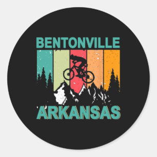 Bentonville Arkansas Vintage Retro 70s Mountain Bi Classic Round Sticker