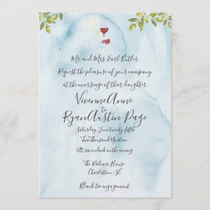 Benvenuti Italia Blue Wedding Invitation