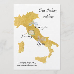 Benvenuti Italia Destination Wedding Map Invitation