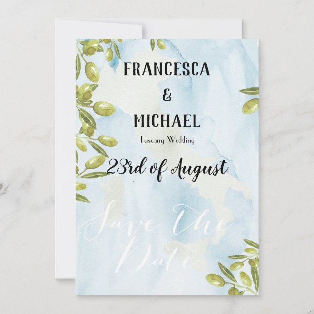Benvenuti Italia Tuscan Theme Save The Date (Front)