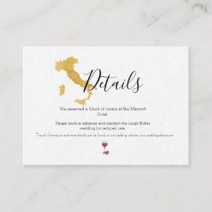 Benvenuti Italia Wedding Details Card