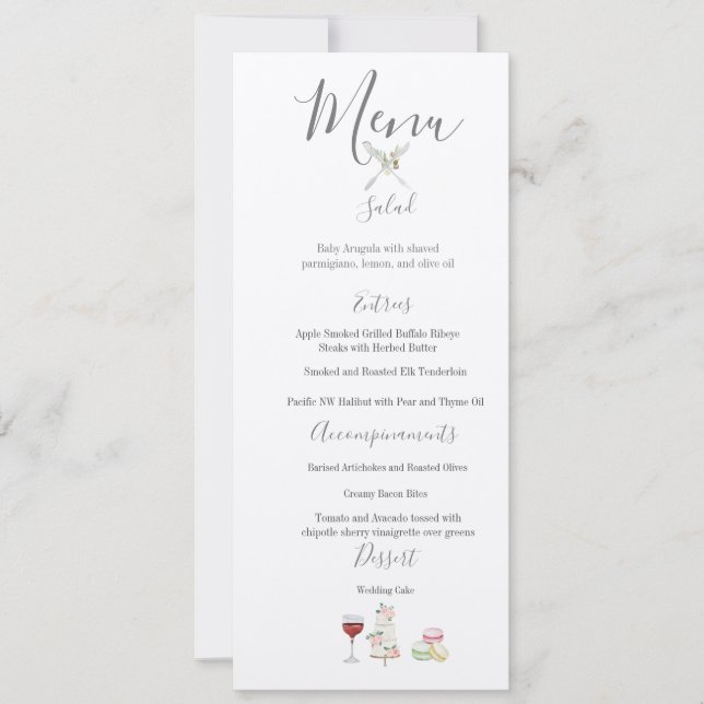 Benvenuti Italia Wedding Menu (Front)