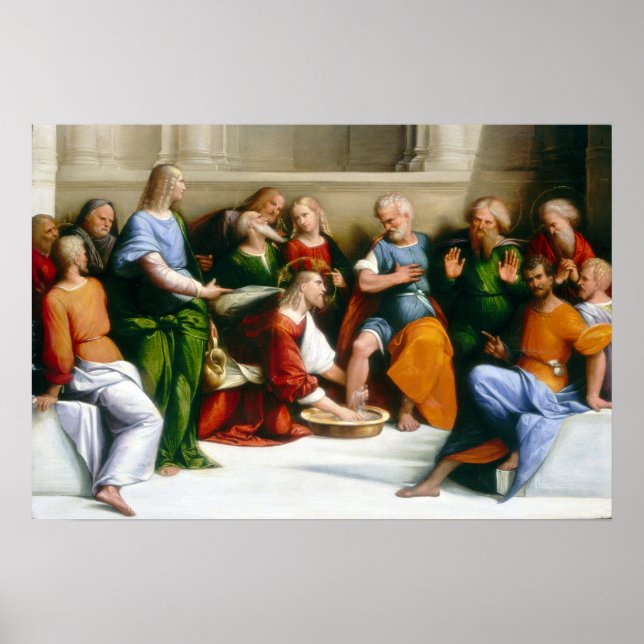 Benvenuto Tisi Christ Washing the Disciples' Feet Poster (Front)