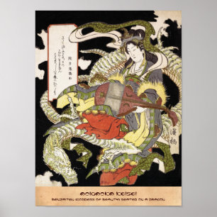 Benzaiten (Goddess of Beauty) Seated on a Dragon Poster