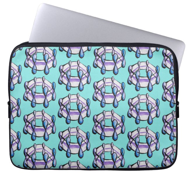 Benzene Molecule Art Organic Chemistry Pattern Laptop Sleeve (Front)