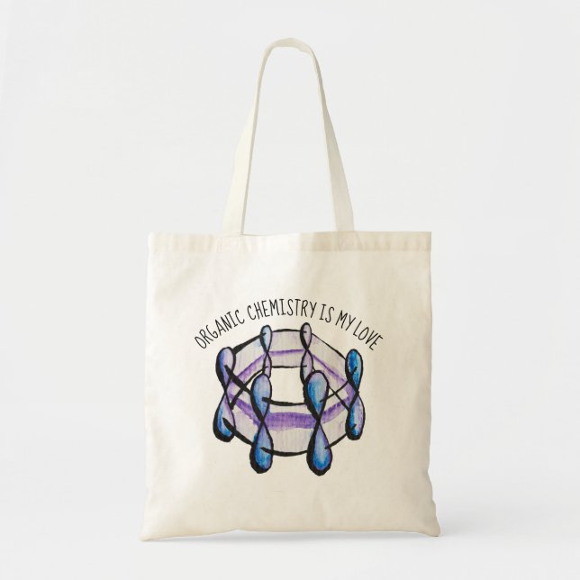 Benzene Molecule Drawing - Organic Chemistry Love Tote Bag (Front)