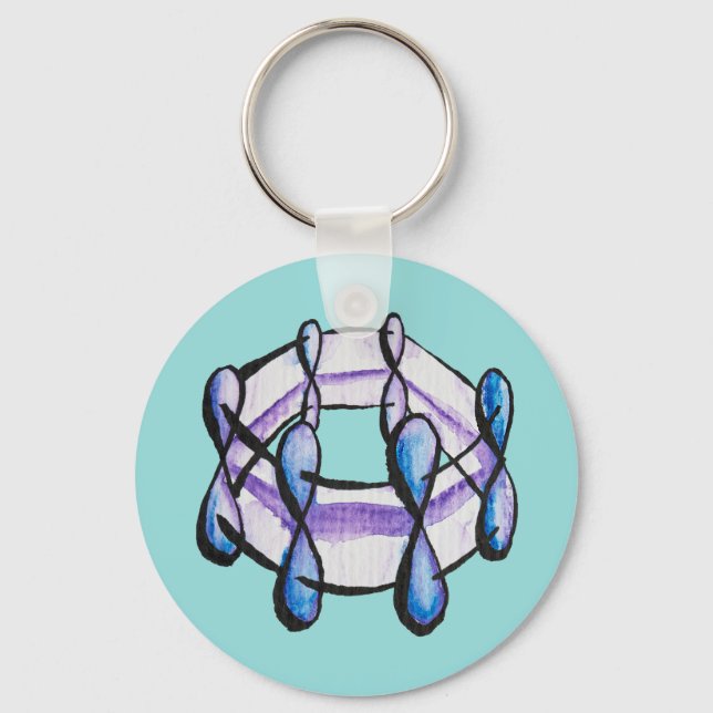 Benzene Molecule Organic Chemistry Student Teacher Key Ring (Front)