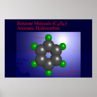 Benzene Molecule (print) Poster