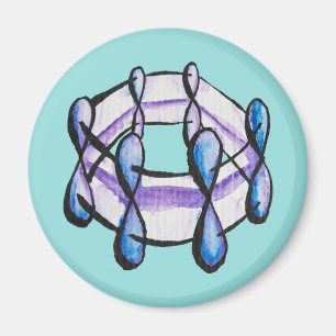 Benzene Molecule Watercolor Organic Chemistry Art Magnet