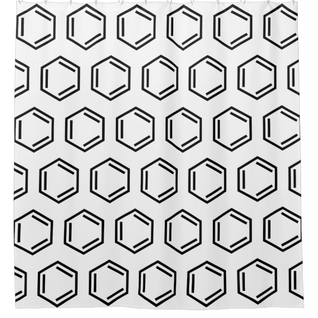 BENZENE RING SYMBOL SHOWER CURTAIN (Front)