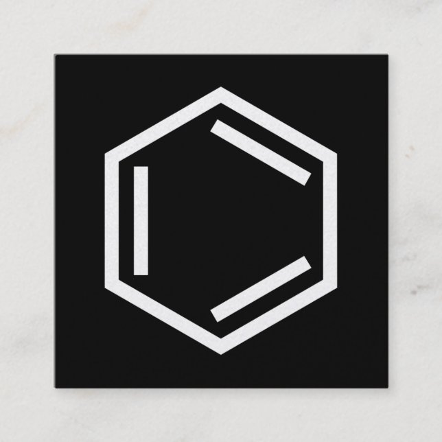 BENZENE RING SYMBOL SQUARE BUSINESS CARD (Front)