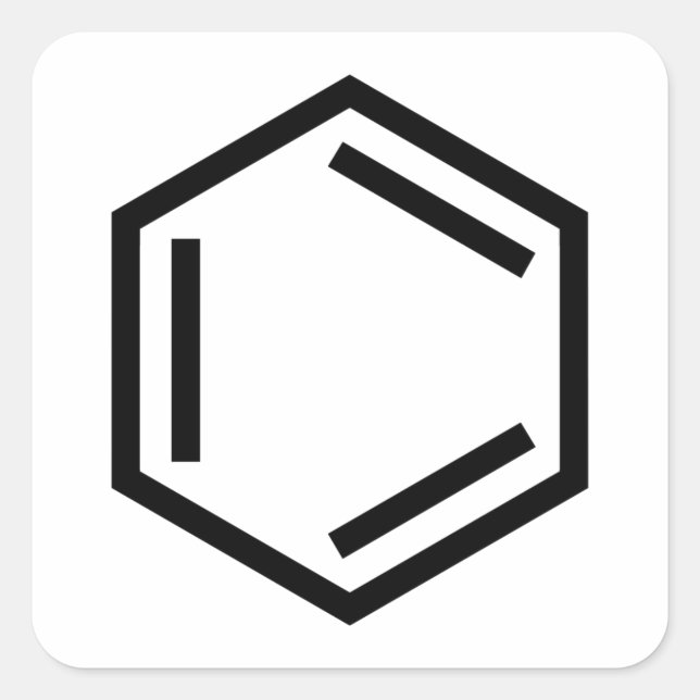 BENZENE RING SYMBOL SQUARE STICKER (Front)