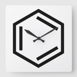 BENZENE RING SYMBOL SQUARE WALL CLOCK