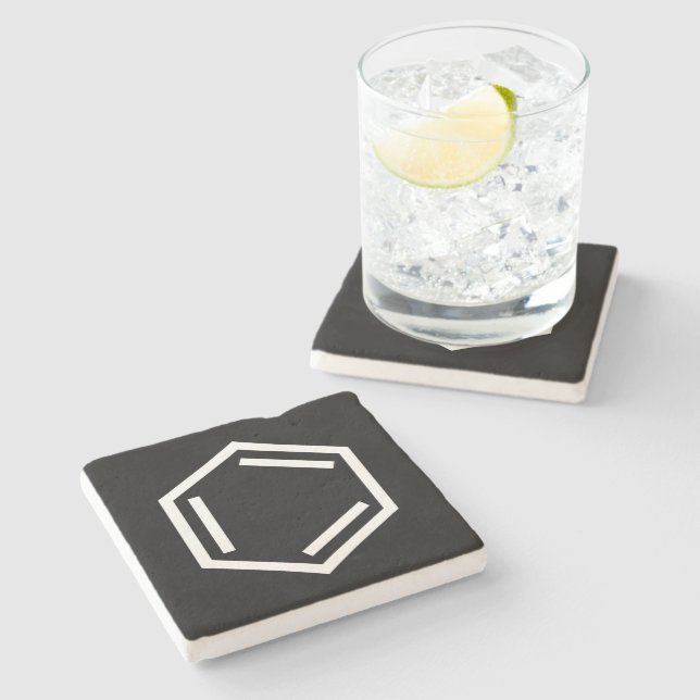 BENZENE RING SYMBOL STONE COASTER (Side)