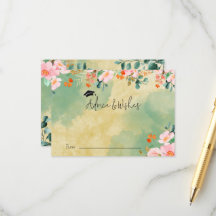 Beown pink watercolor floral botanical graduation