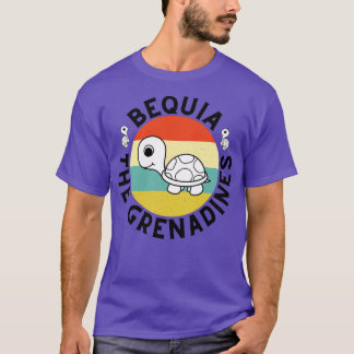 Bequia The Grenadines Retro Sunset with Turtle 13 T-Shirt