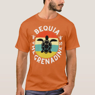Bequia The Grenadines Retro Sunset with Turtle 17 T-Shirt