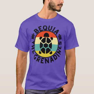Bequia The Grenadines Retro Sunset with Turtle 2 T-Shirt