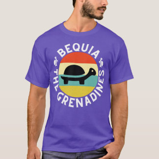 Bequia The Grenadines Retro Sunset with Turtle 9 T-Shirt
