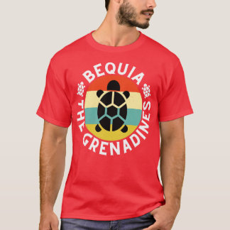 Bequia The Grenadines Retro Sunset with Turtle T-Shirt