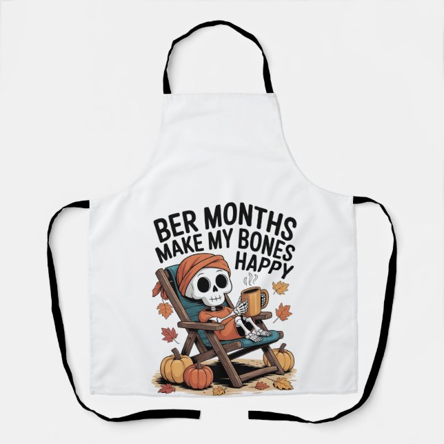 Ber Months Make My Bones Happy Christmas  Apron (Front)