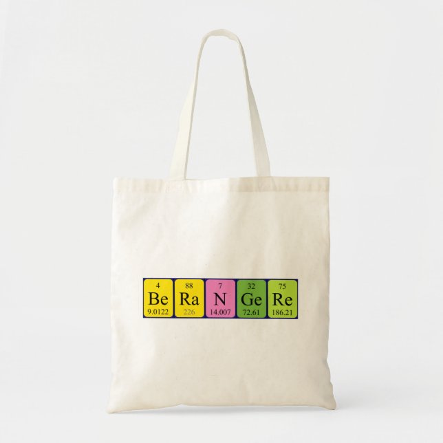 Berangere periodic table name tote bag (Front)