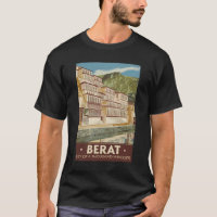 Berat Albania Illustration Travel Art Vintage