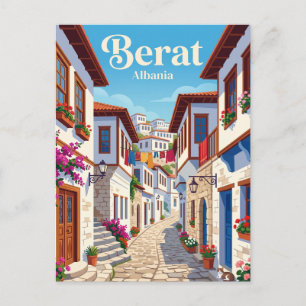 Berat Old Town Alley Albania Postcard