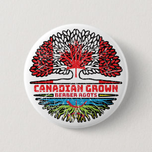 Berber Amazigh Canadian Canada Tree Roots Flag 6 Cm Round Badge