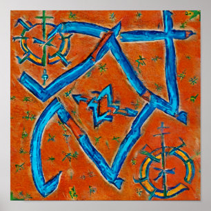 Berber Amazigh motifs, abstract signs and symbols