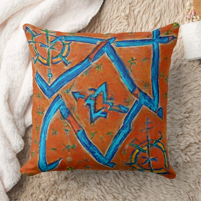 Berber Amazigh motifs, abstract signs and symbols Cushion (Blanket)