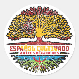 Berber Amazigh Spain Spanish Tree Roots Flag Classic Round Sticker