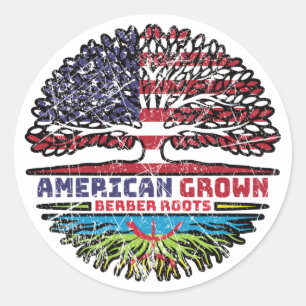 Berber Amazigh US American USA United States Tree Classic Round Sticker