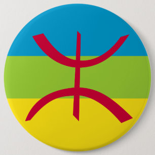 Berber Kabyle Berbers Amazigh Flag ⴰⴾⴻⵏⵢ 6 Cm Round Badge