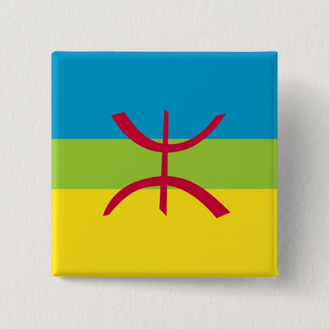 Berber Kabyle Berbers Amazigh Flag Pin Badge  (Front)