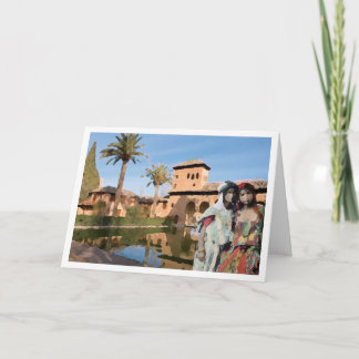 Berber Women and Traditional Moroccan Architecture Thank You Card