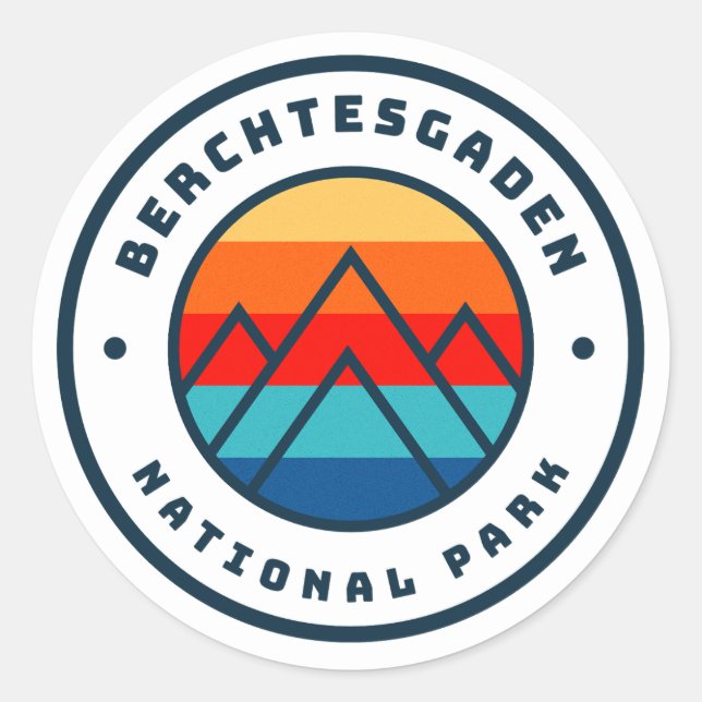Berchtesgaden National Park Germany Minimalist  Classic Round Sticker (Front)