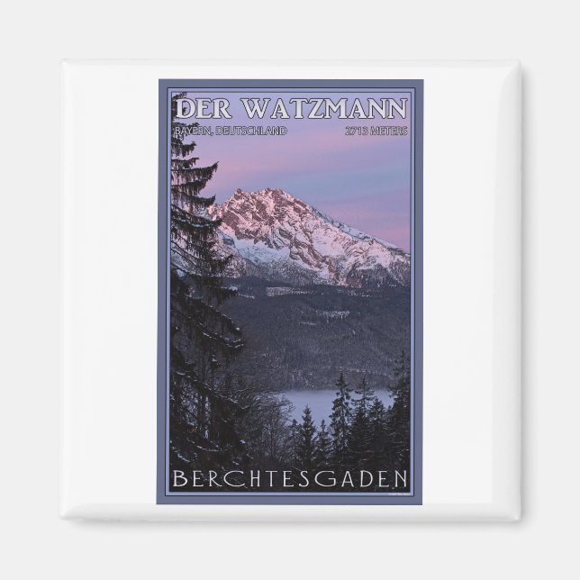 Berchtesgaden - Watzmann Alpenglow Magnet (Front)