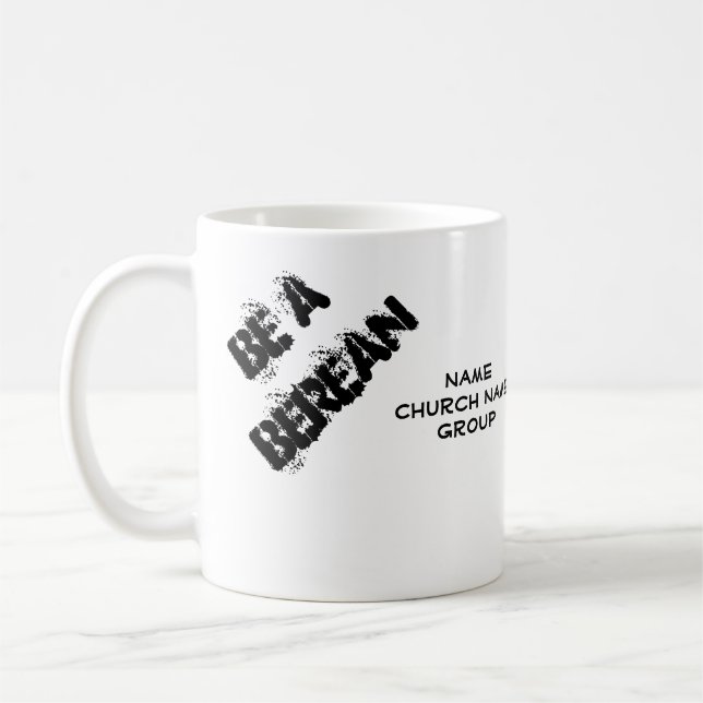 Berean Apologetics Bible Verse Personalised White Coffee Mug (Left)