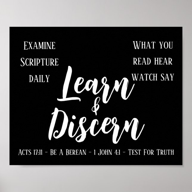 Berean Search Scripture Black Poster (Front)