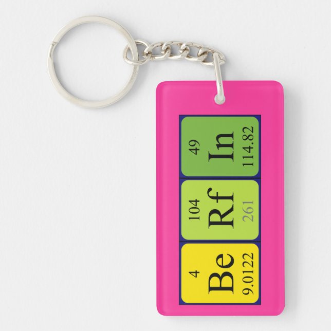 Berfin periodic table name keyring (Front)